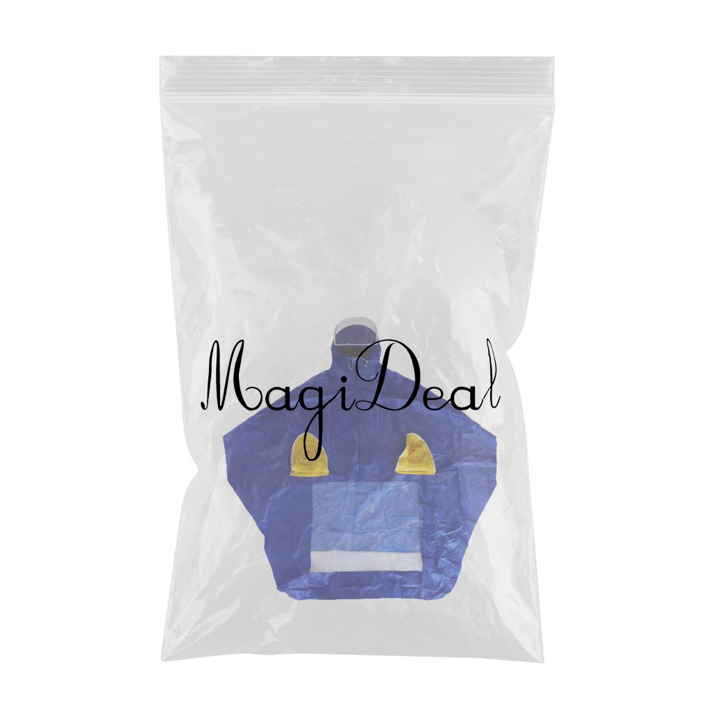 Cycling Bicycle Raincoat Rain Cape Poncho Cloth Rainproof with... Royal Blue