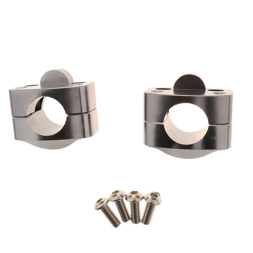 Handle Bar Clamp Adapter Risers Taper Fit for Motorcycle Silver