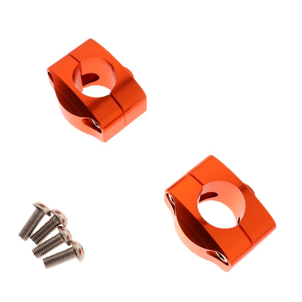Handle Bar Clamp Adapter Risers Taper Fit for Motorcycle Orange
