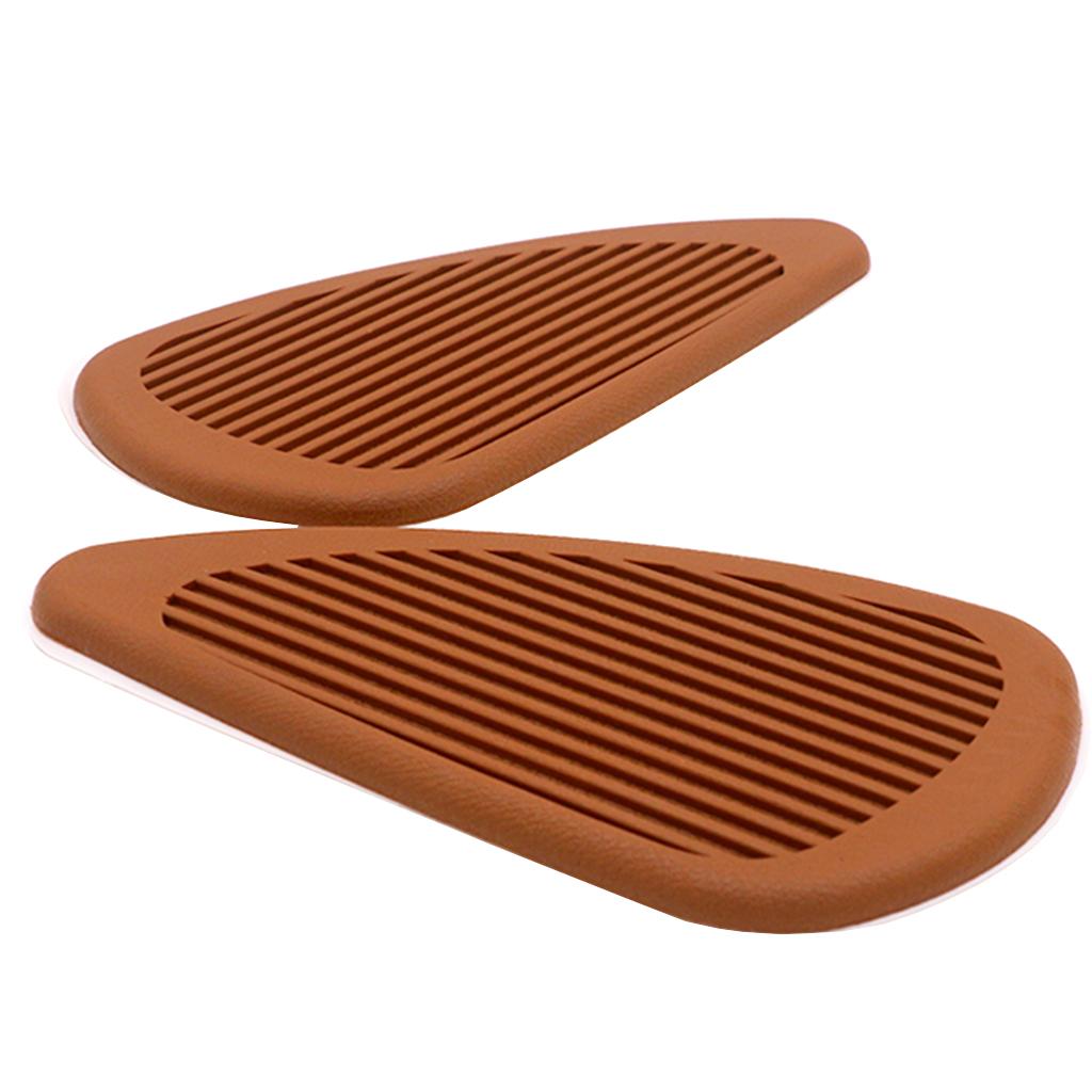 Anti- Slip Side Tank Traction Knee Grip Protectors Gas Tank Stickers  Brown