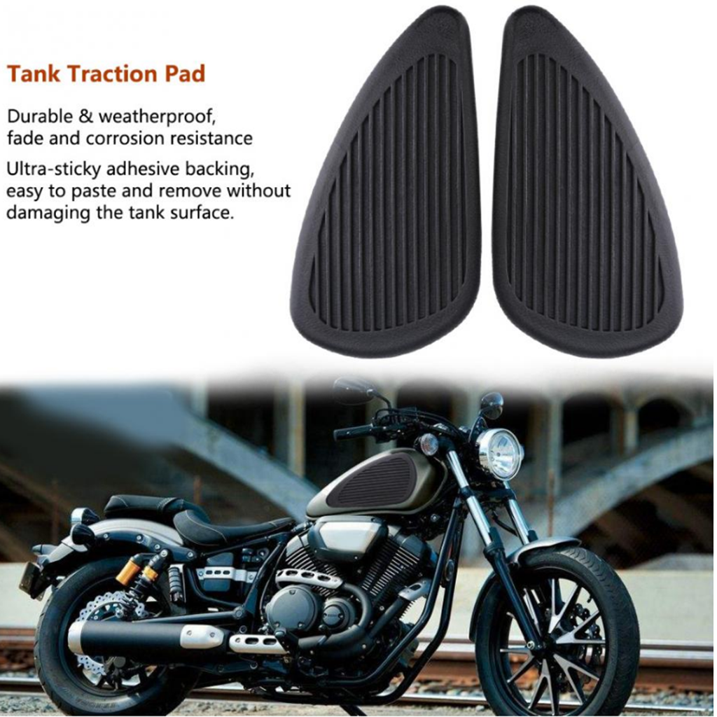 Anti- Slip Side Tank Traction Knee Grip Protectors Gas Tank Stickers  Black