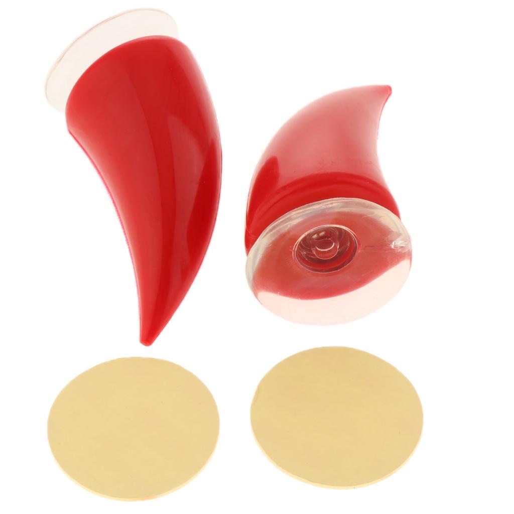 2pcs Motorcycle Helmet Horns Devil Horns with Sucker for Harley  Red