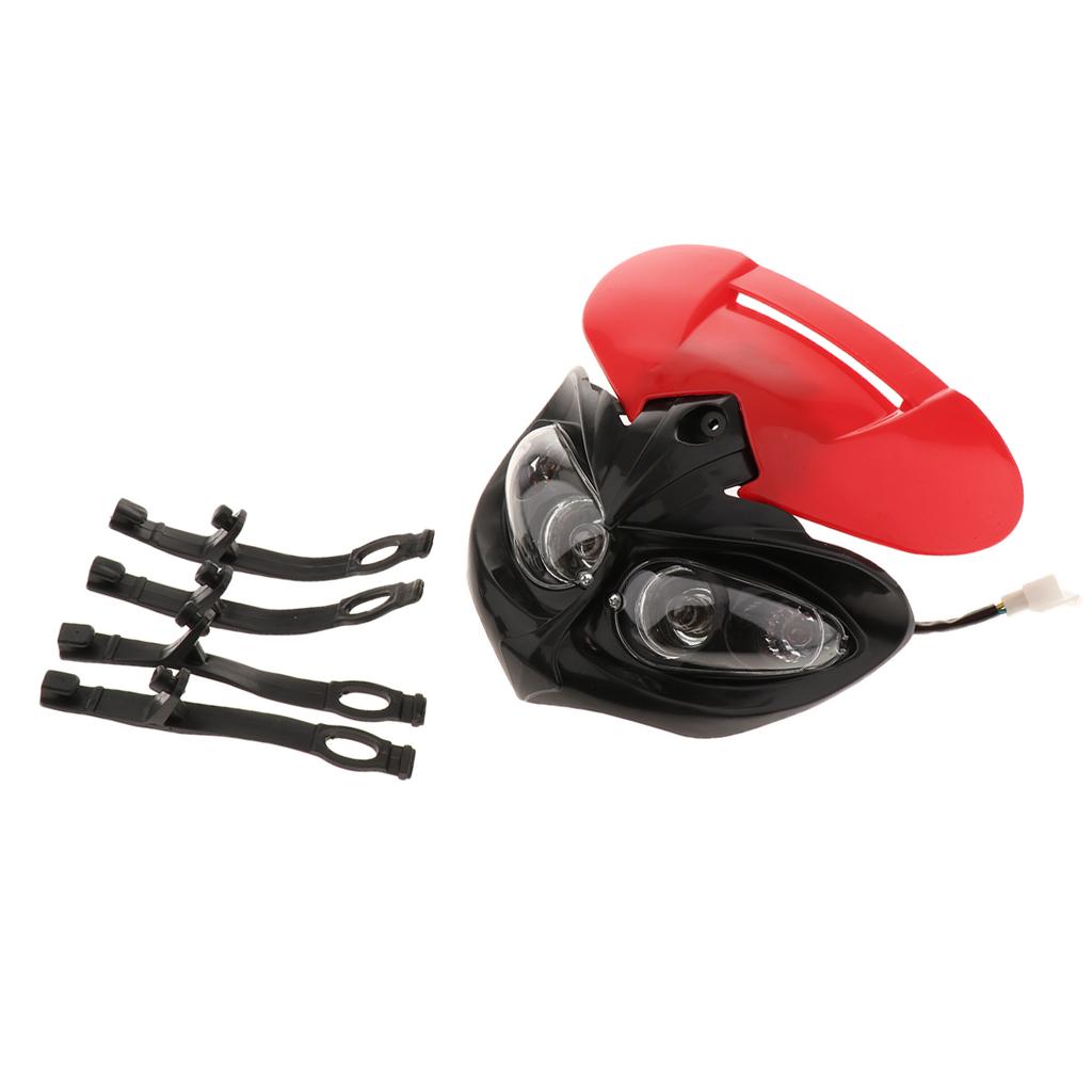 Motorcycle Dual Sport Headlight 12V 35W Head Light for KTM SMR EXC SX Red