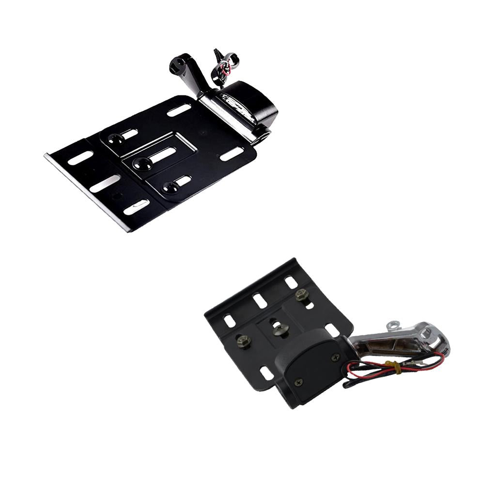 Motorcycle License Plate Holder Bracket LED Brake Tail Light for Harley Black