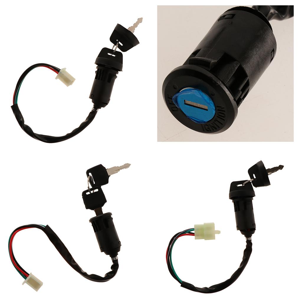 3xIgnition Key Switch Lock Electric 4 Wire 2 Key for Motorcycle ATV A Type