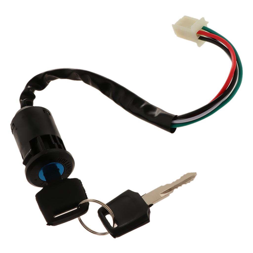 3xIgnition Key Switch Lock Electric 4 Wire 2 Key for Motorcycle ATV A Type