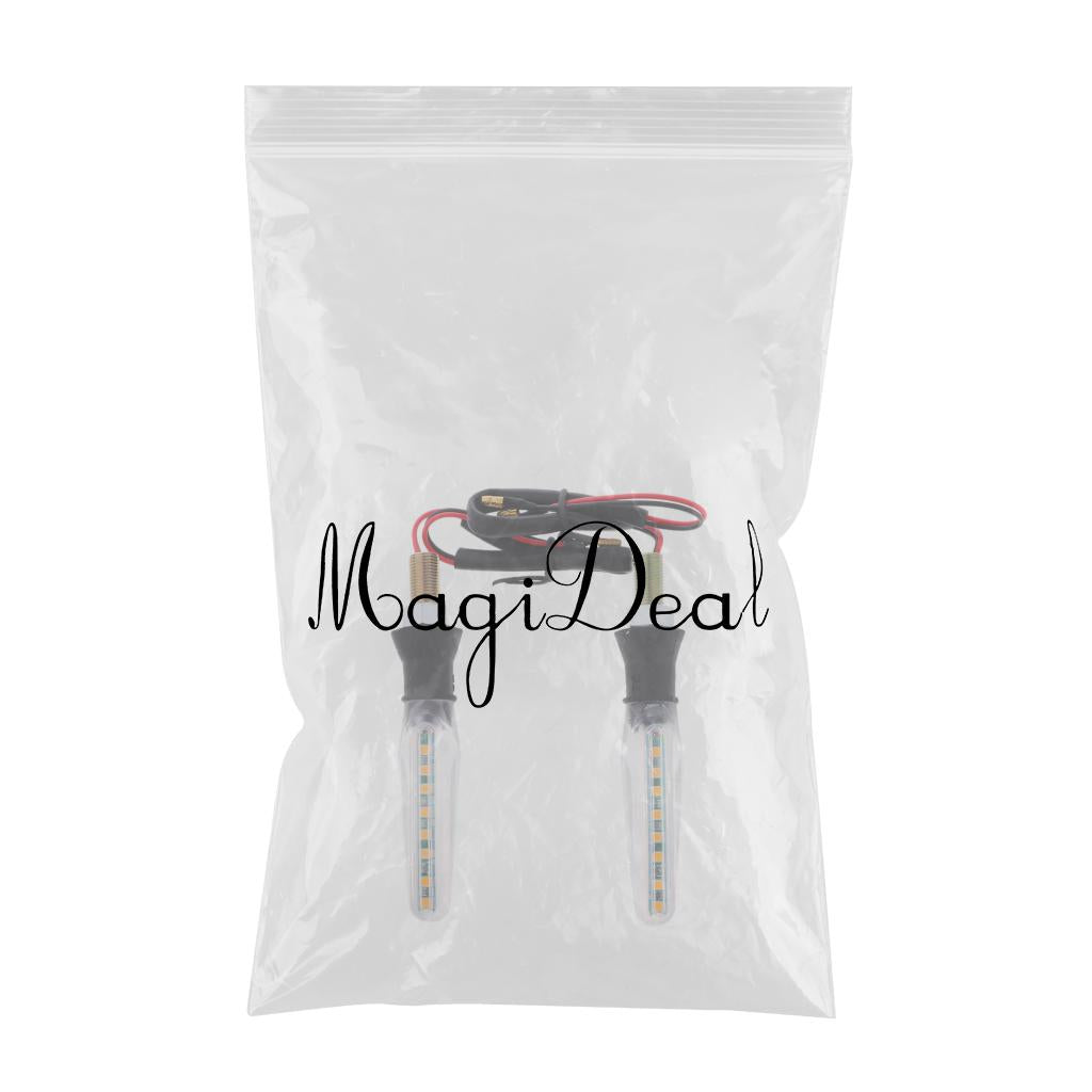 LED Motorcycle Flowing Water Turn Signal Indicator Lamp  Yellow+White