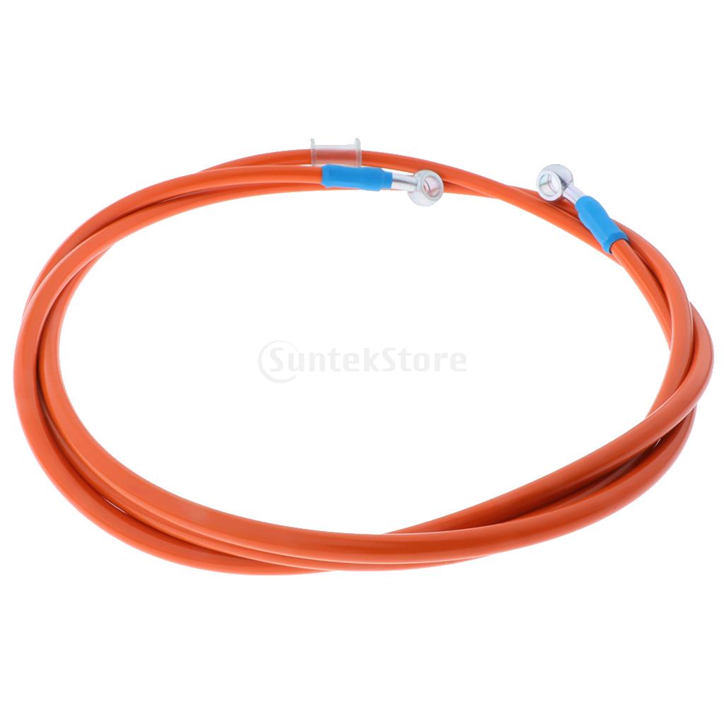 220cm Universal Motorcycle Brake Line Clutch Oil Hose Pipe Fitting Orange