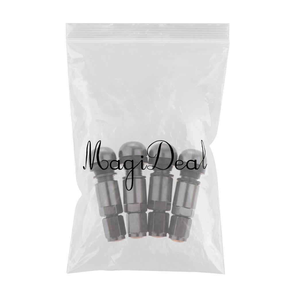 3x4 Pcs Car Tubeless Wheel Dust Caps Tire Valve Stems Gray