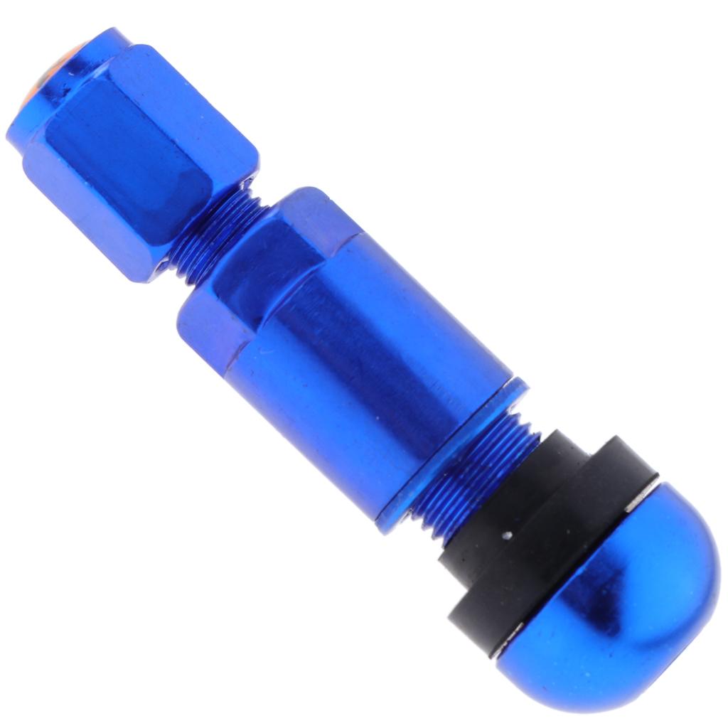2x4 Pcs Car Tubeless Wheel Dust Caps Tire Valve Stems Blue + Black