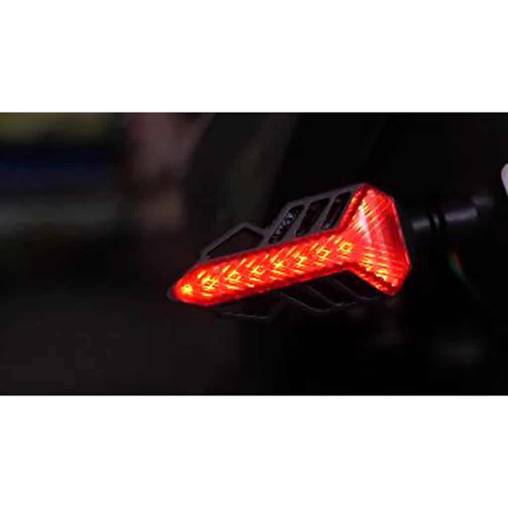 Flowing Water Running Lamp Turn Signal Light for Motorcycle Black + Red