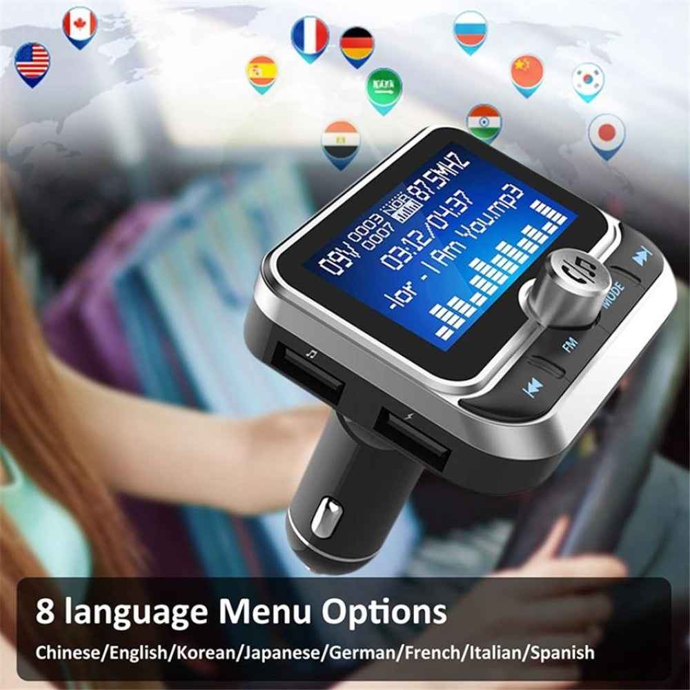 BC32 LCD Bluetooth-compatible MP3 Player Dual USB Car Charger FM Transmitter with Remote Control