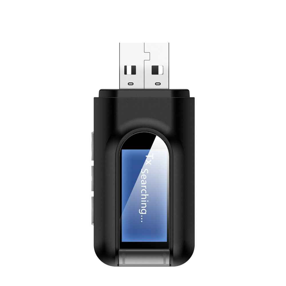 RT11 USB Audio Adapter 2-in-1 Bluetooth-compatible 5.0 Transmitter and Receiver with LCD Display