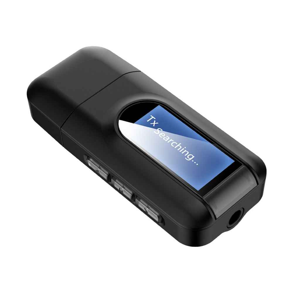 RT11 USB Audio Adapter 2-in-1 Bluetooth-compatible 5.0 Transmitter and Receiver with LCD Display