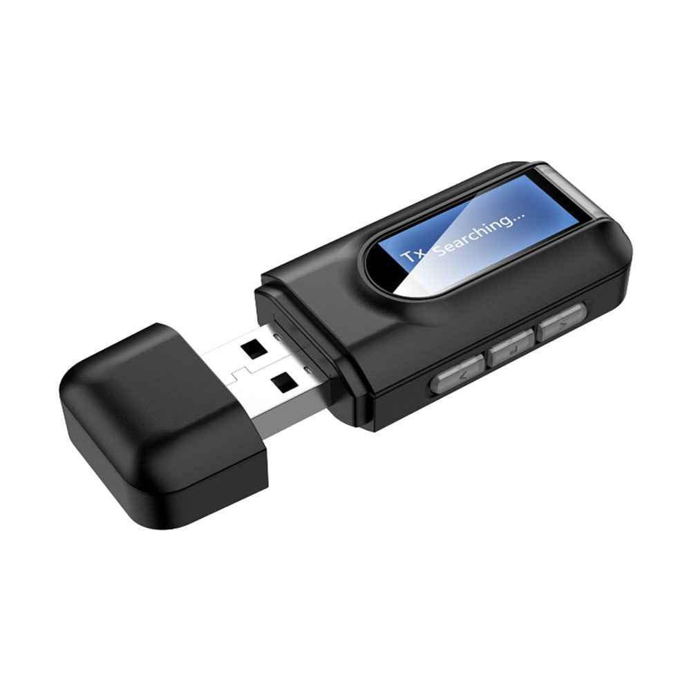 RT11 USB Audio Adapter 2-in-1 Bluetooth-compatible 5.0 Transmitter and Receiver with LCD Display