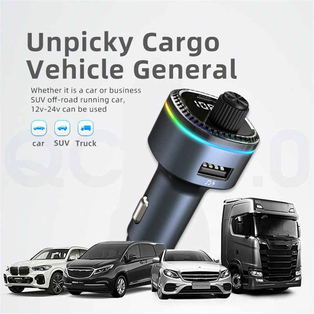 C58 Bluetooth-compatible Adapter FM Transmitter Car MP3 Music Player Type-C + USB Car Charger