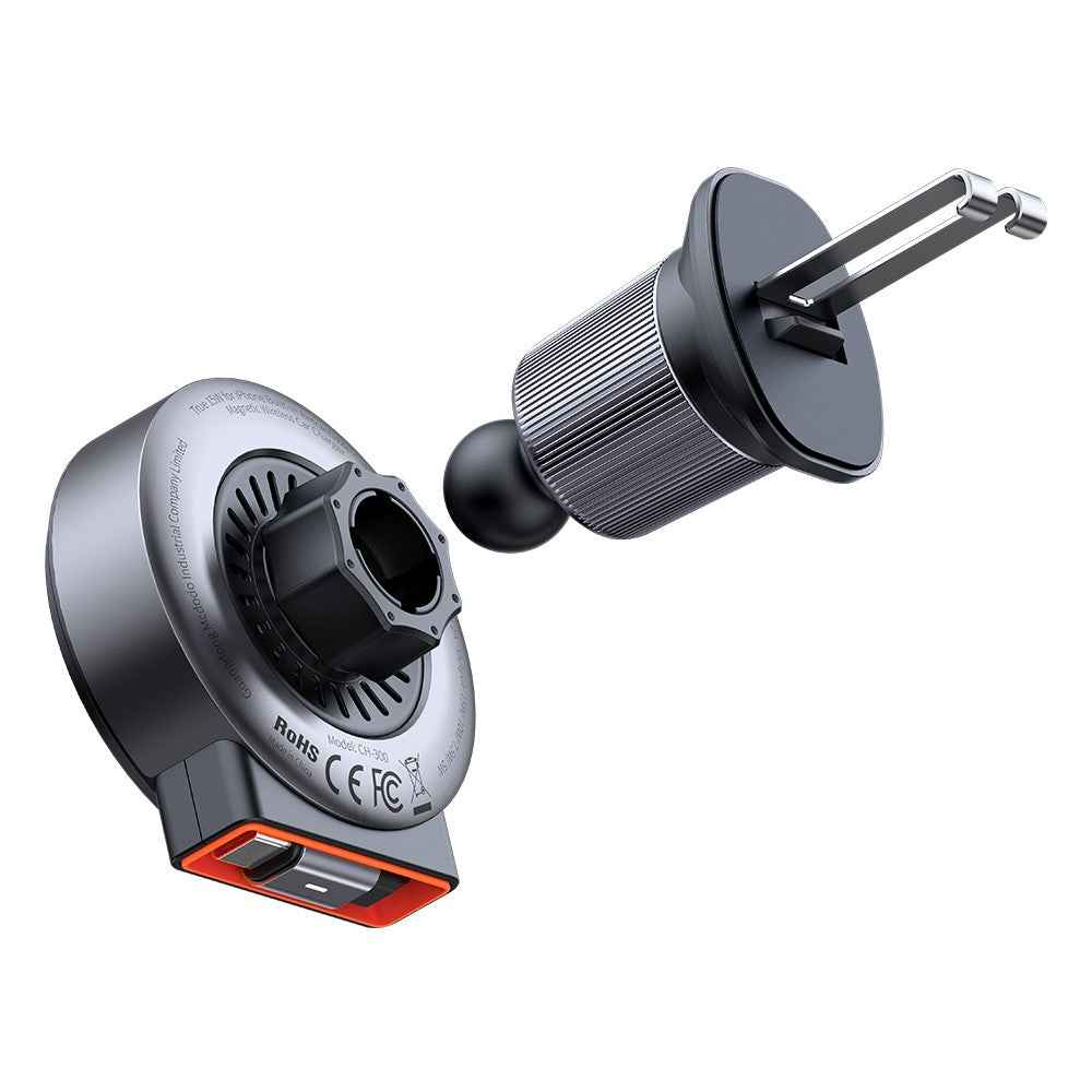 MCDODO CH-3000 Car Air Outlet 15W Magnetic Wireless Car Charger with Built-In Retractable Cable