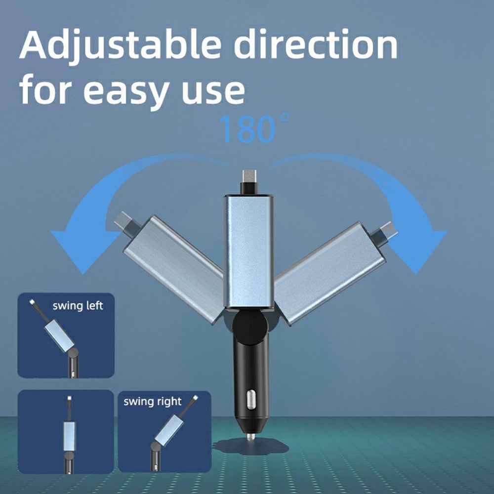C77 Bluetooth-compatible Car Charger FM Transmitter Fast Charging Adapter with PD 30W Extendable Type-C Cable