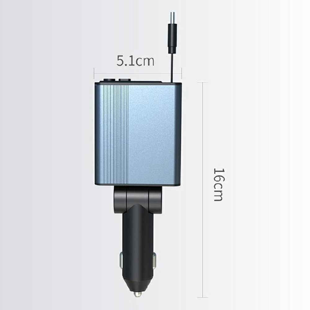 C77 Bluetooth-compatible Car Charger FM Transmitter Fast Charging Adapter with PD 30W Extendable Type-C Cable