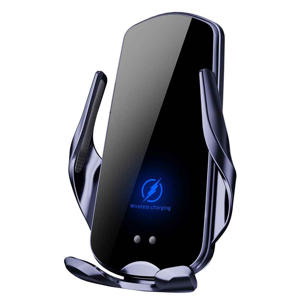 SD32 15W Fast Wireless Charging Car Air Vent Phone Holder 360° Rotation Auto-Clamping Navigation Mount - Black