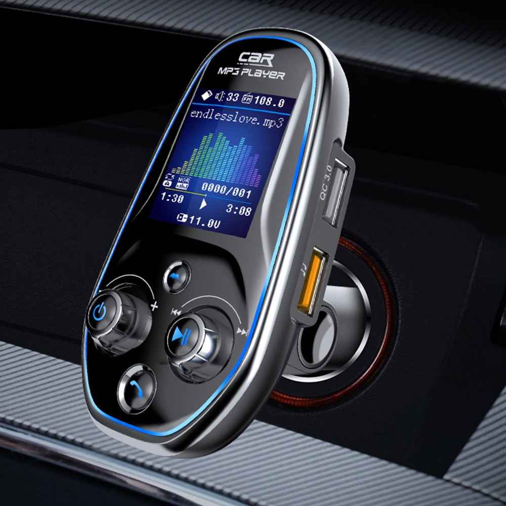 BT29A EQ FM Bluetooth-compatible Transmitter Car MP3 TF/U Disk Player with QC 3.0 + Type-C Fast Charging