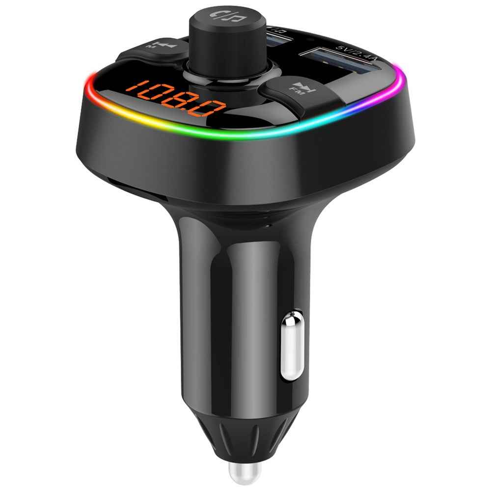BC52L Car Bluetooth-compatible 5.0 FM Transmitter MP3 Audio Music Adapter Support TF Card/U-disk Dual USB Port Car Charger for Smartphone