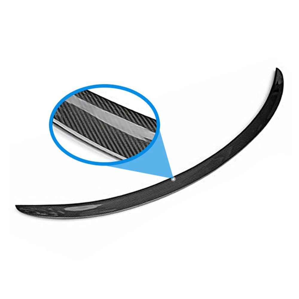 Car Spoiler Wing Decorative Strip Spoiler Non-Punching Car Rear Wing for Tesla Model 3 (17-22) - Glossy Carbon Fiber