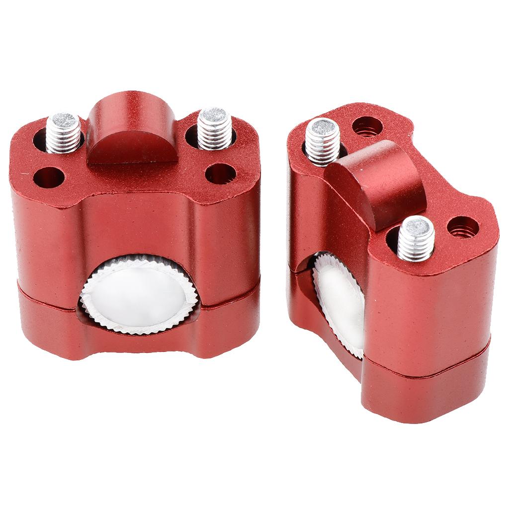 Motorcycle Handlebar Riser Mounting Clamp Adapter Red