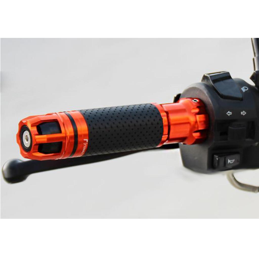 Rotatable Motorcycle Handlebar Grips Anti Slip Rubber Hand Grips Silver