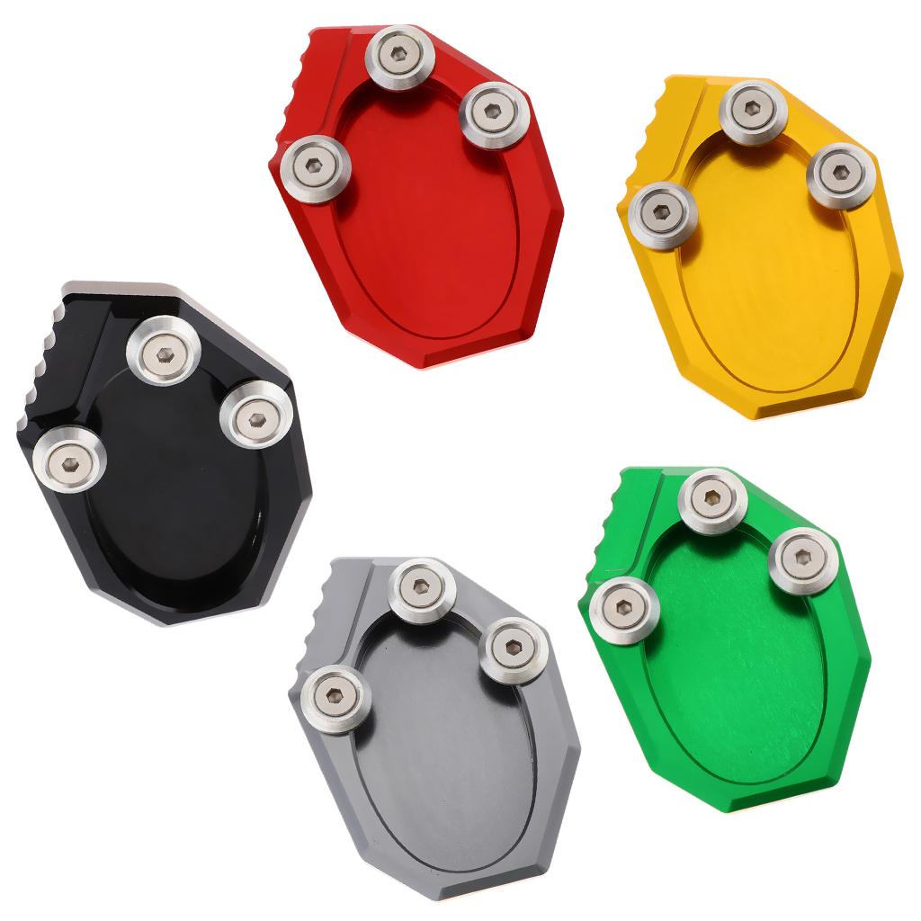 Motorbike Kickstand Side Stand Extension Plate Pad for Kawasaki VS650 Red