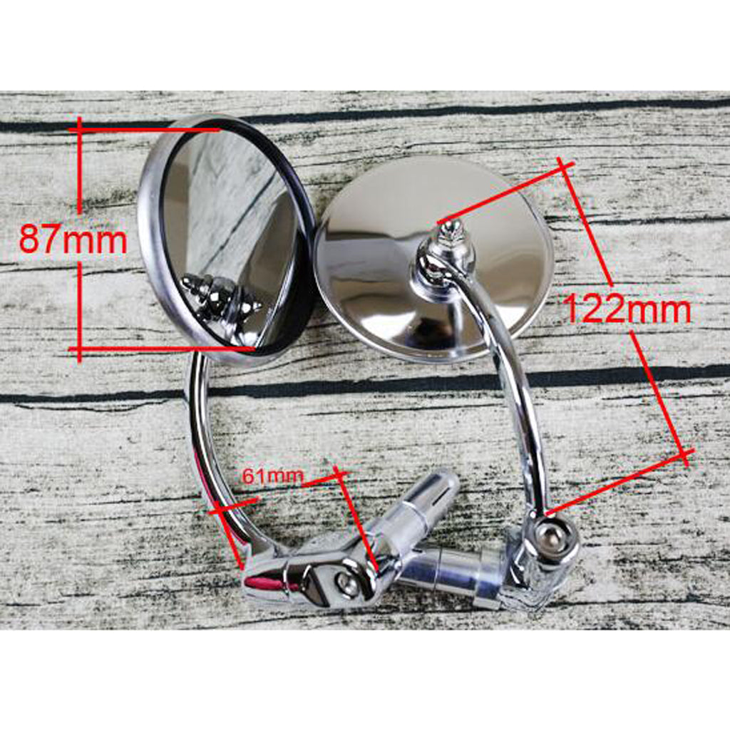1 Pair Universal Motorcycle Handlebar Rearview Mirrors CNC 7/8 Inch Silver