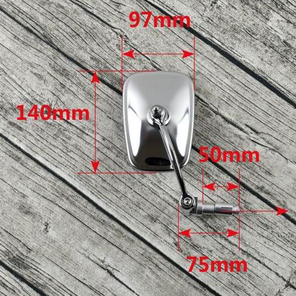 1 Pair Motorcycle Handlebar Rearview Mirrors CNC 7/8 Inch Stainless Steel