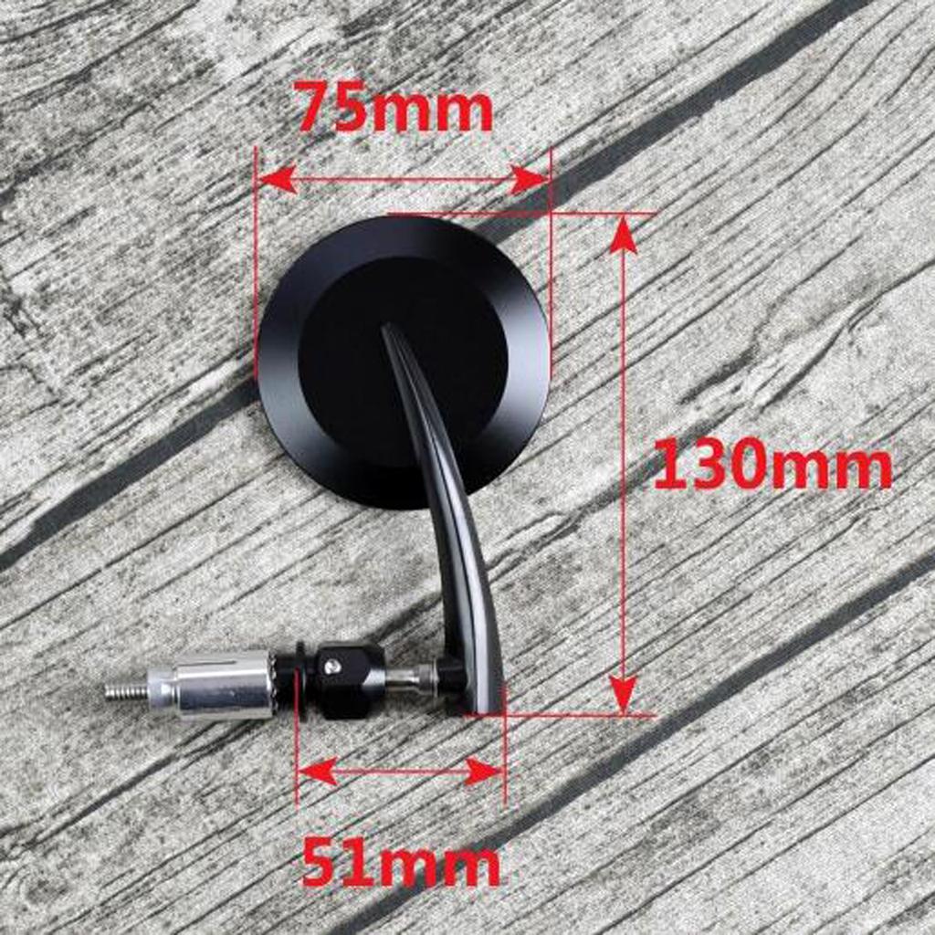 1 Pair Universal Motorcycle Handlebar Rearview Mirror CNC 7/8 Inch Silver