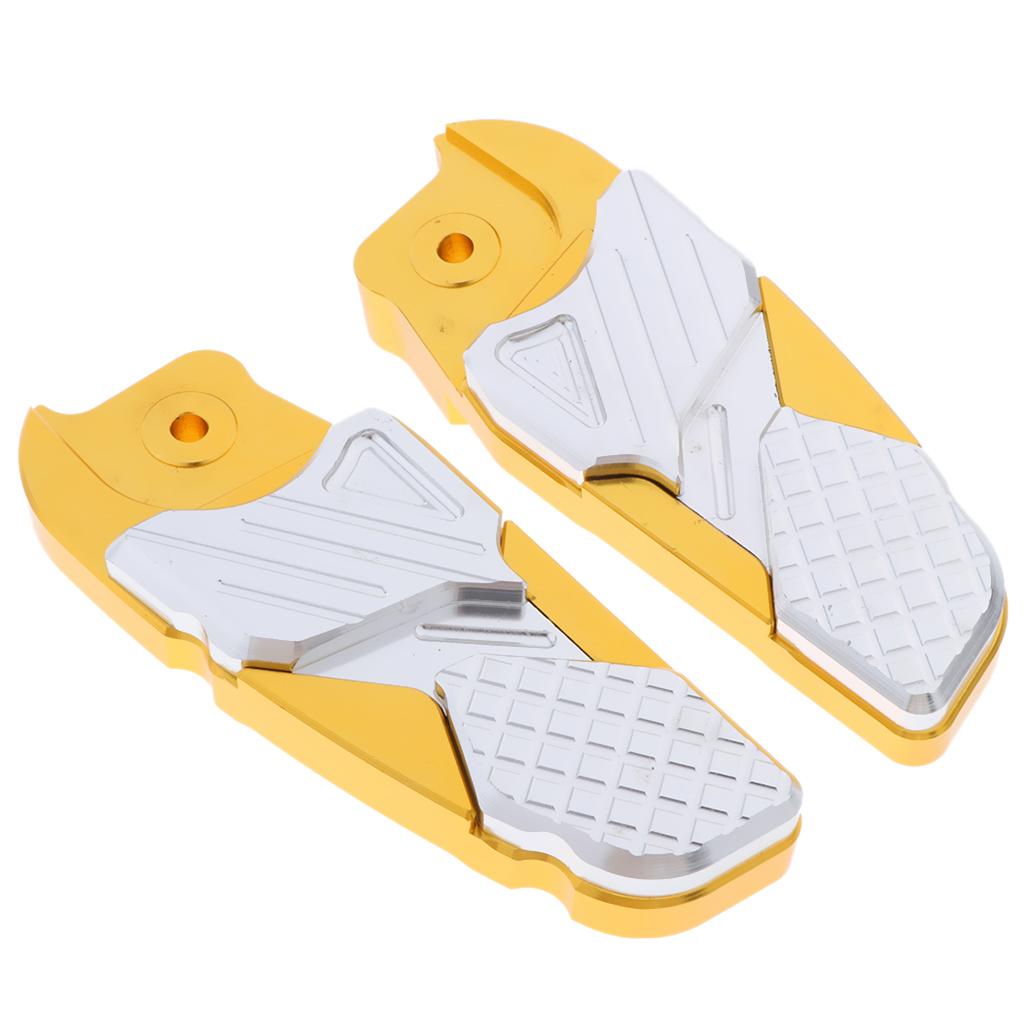 2pcs CNC Foot Pegs Rear Universal for Motorcycles Electric Scooters - Golden