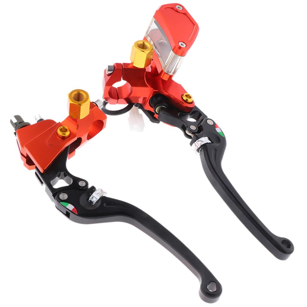Motorcycle Clutch Brake Handle Bar Levers with Switch Wire Universal  Orange