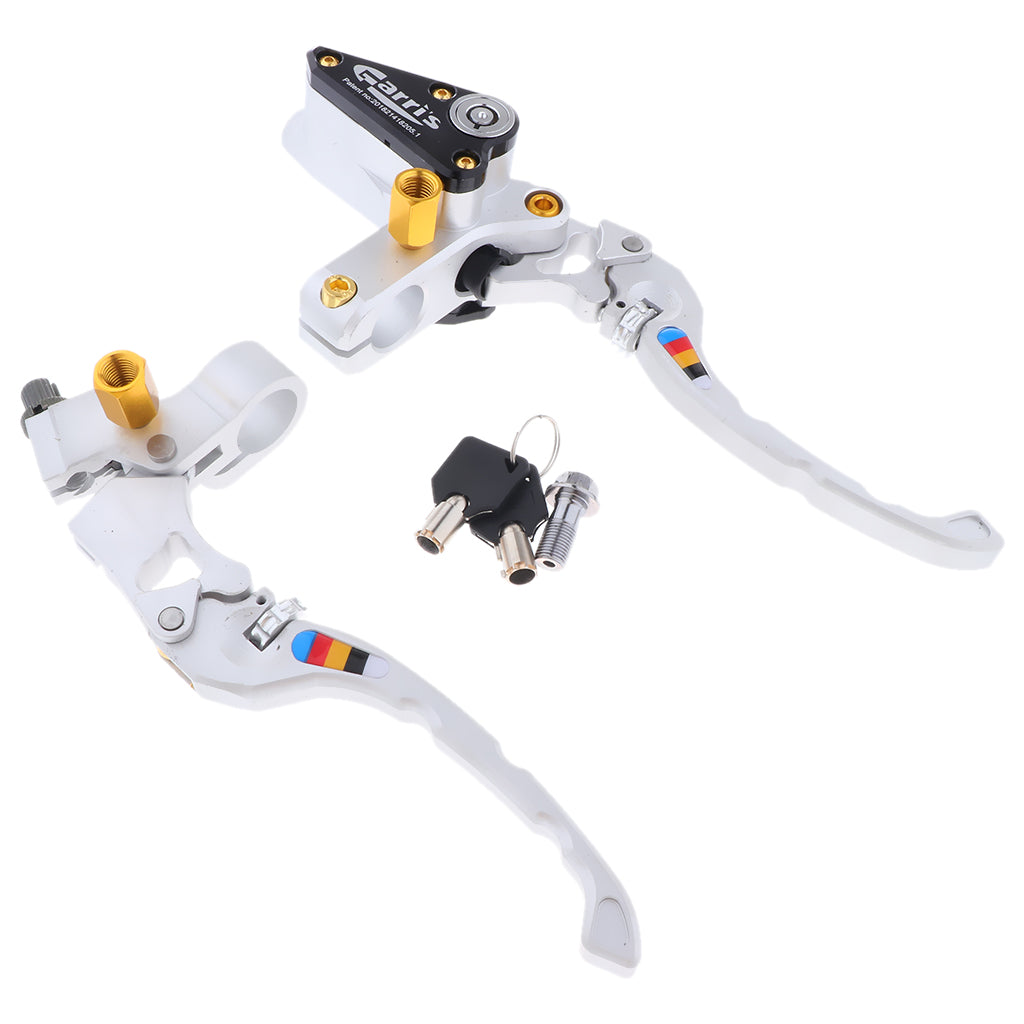 Motorcycle 22mm Handle Bar Front Brake Master Cylinder Clutch Lever Silver