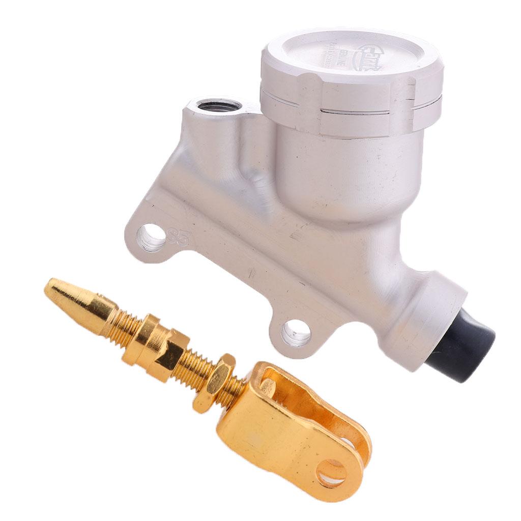 Universal Motorcycle CNC Alloy Hydraulic Rear Brake Pump Silver