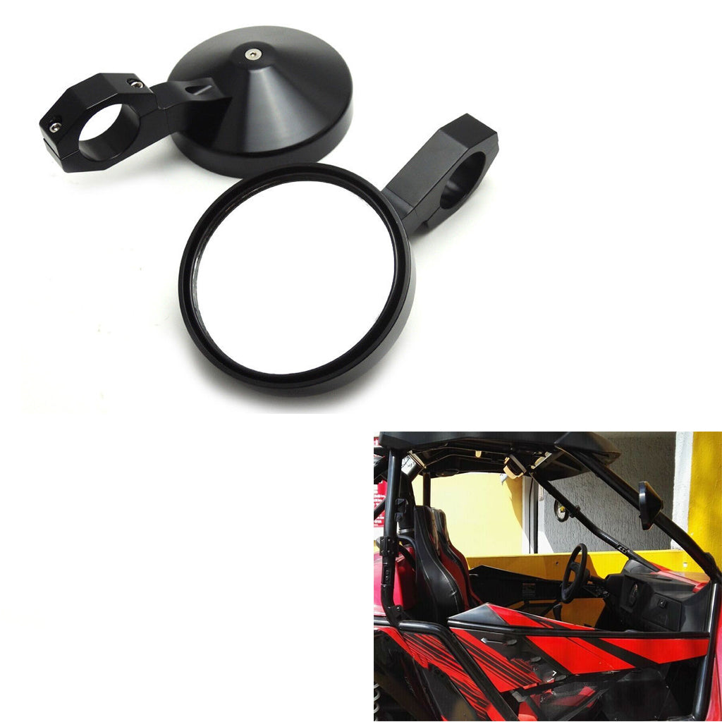 1 Pair 1.75 inch Round Side Rear View Mirrors for Polaris RZR Ranger 900 XP4 1000 S900 1000 Car Safety Back Seat Rearview Mirror