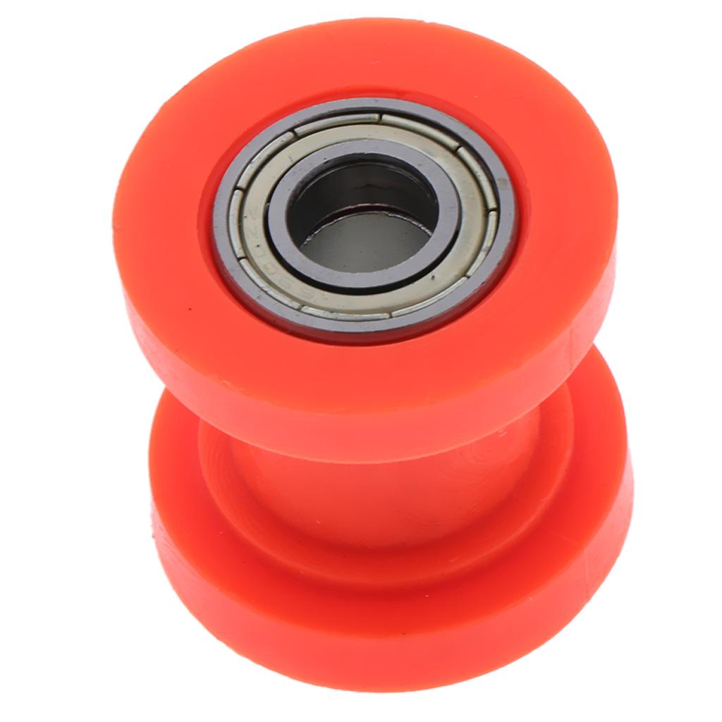 3xMotorcycle 10mm Chain Roller Pulley Tensioner Wheel Guide for Cars Orange