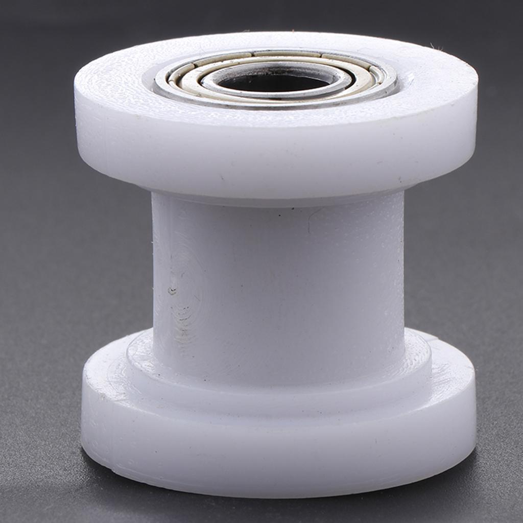 3xMotorcycle 10mm Chain Roller Pulley Tensioner Wheel Guide for Cars White