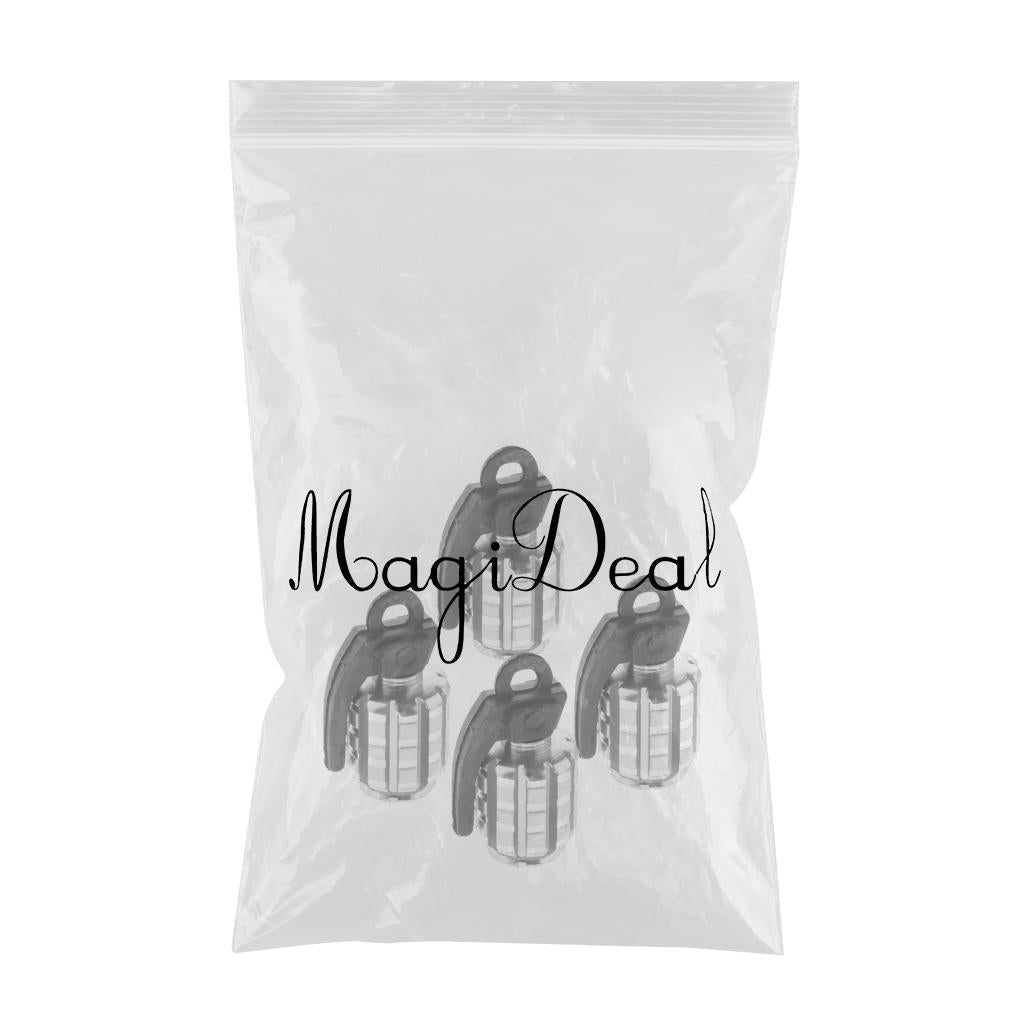 4 Pieces Car Motorcycle Tire Stem Valve Caps Dust Cover 30x13x15mm Silver