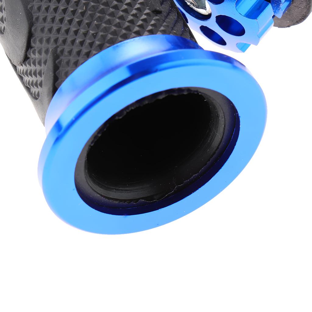 Pair Racing Motorcycle Motorbike Rubber Handlebar Hand Grip Bar End Blue