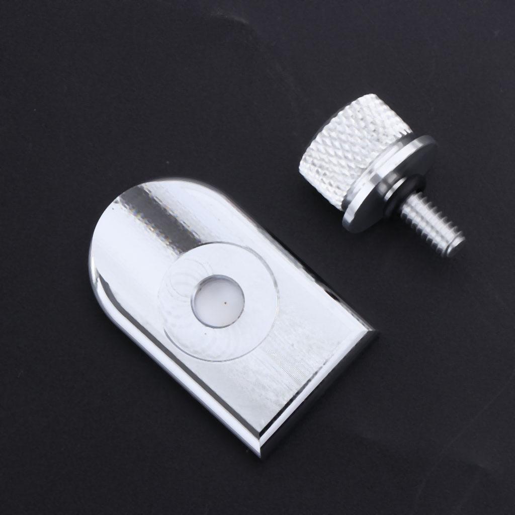 5/16 Inch Cross Universal Thread Alloy Rear Fender Seat Screw Bolt Nut Knob Tab Cover Kit for Harley Custom Cafer Touring Glide 1996-2018 (Silver)