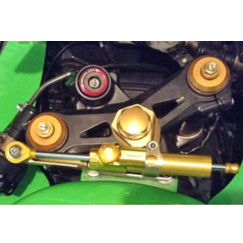 Motorcycle Adjustable Steering Damper Black