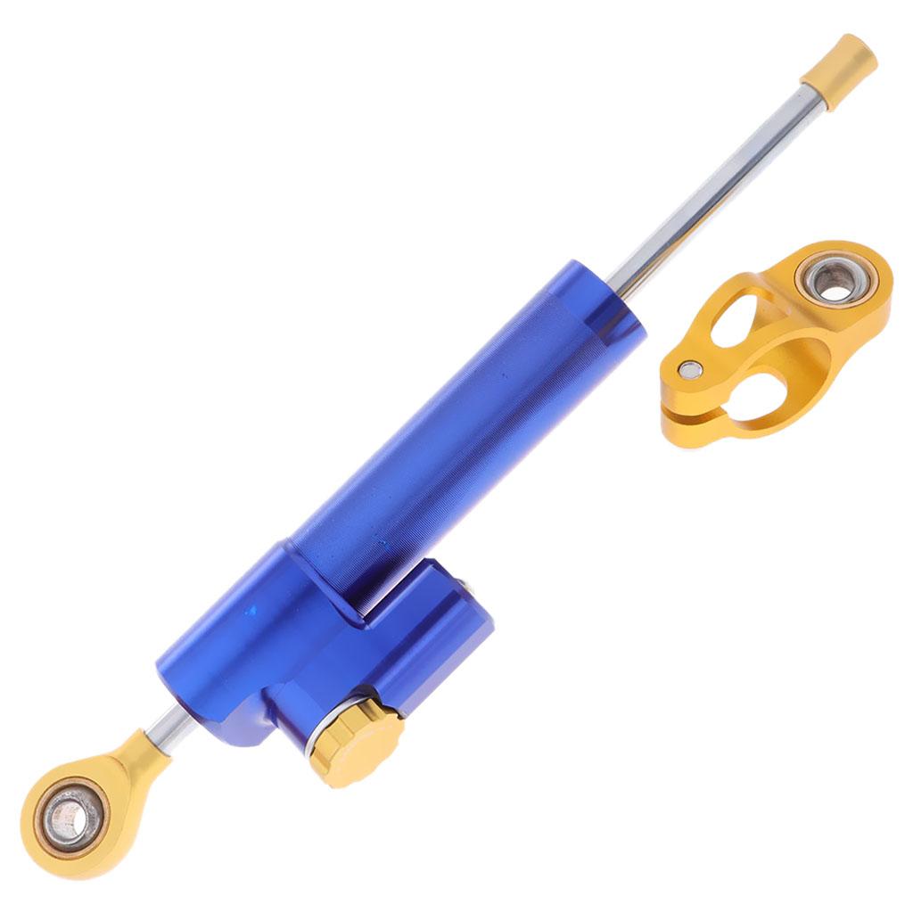 Motorcycle Adjustable Steering Damper Blue+Golden