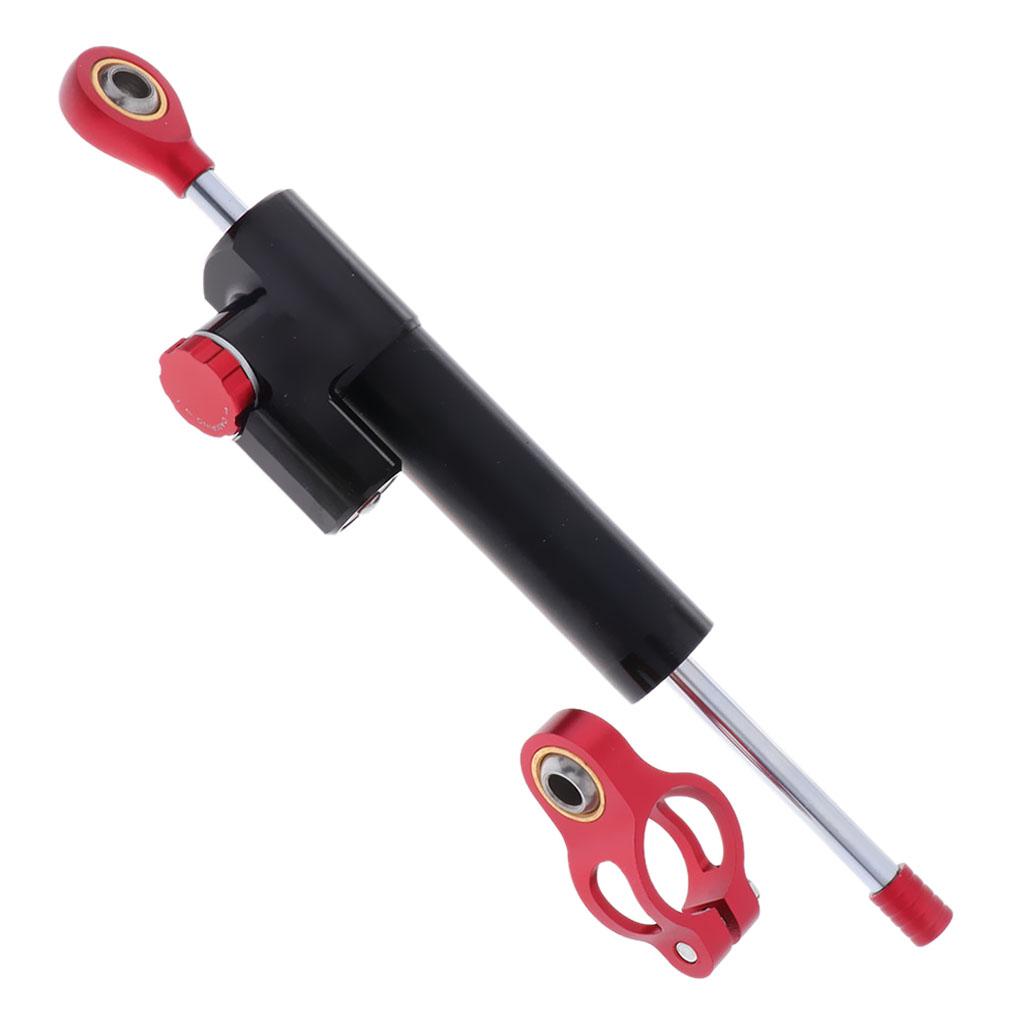 Motorcycle Adjustable Steering Damper Black+Red