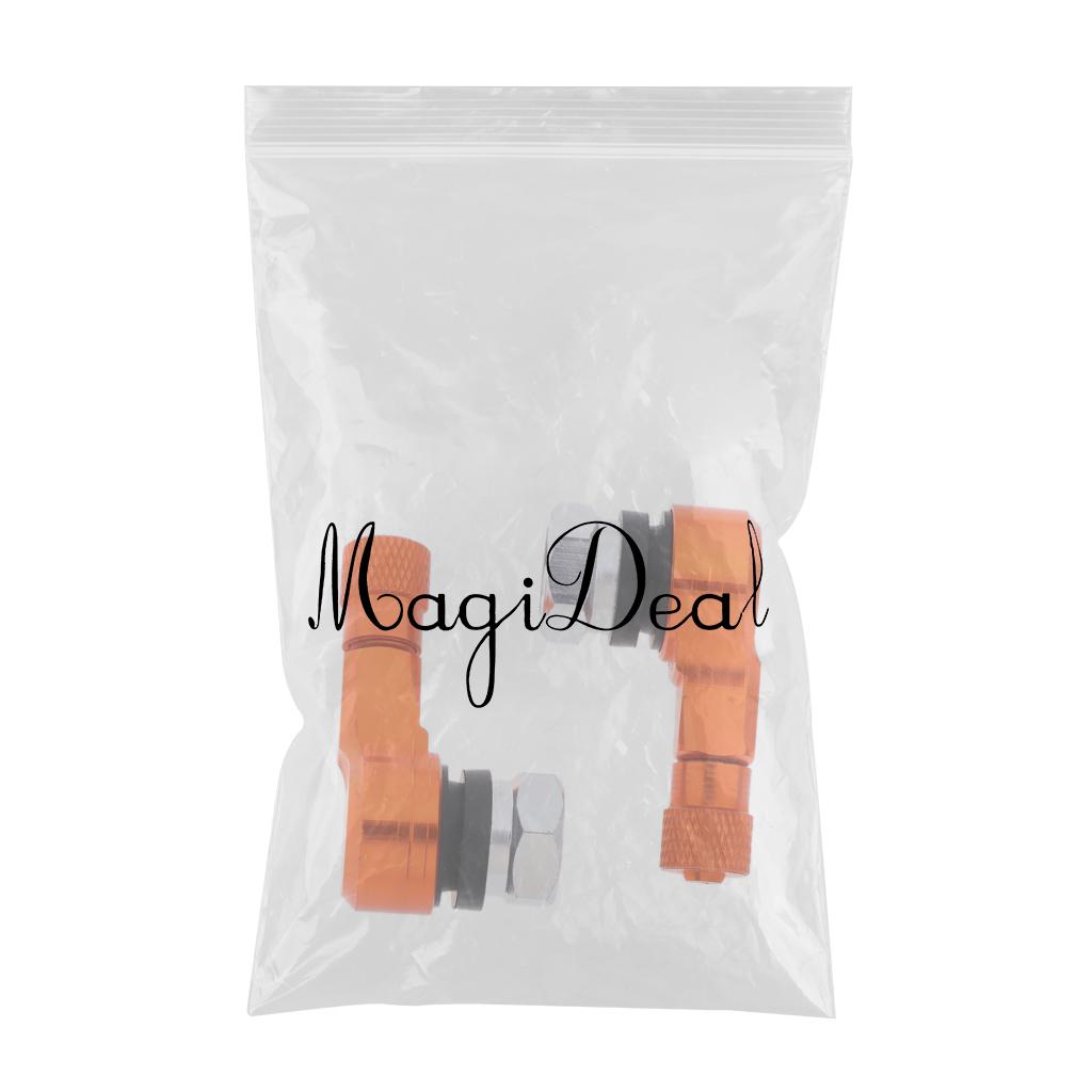2pcs Pack CNC Aluminum Motorcycle Rim Wheel Air Tyre Tire Valve Stem Orange