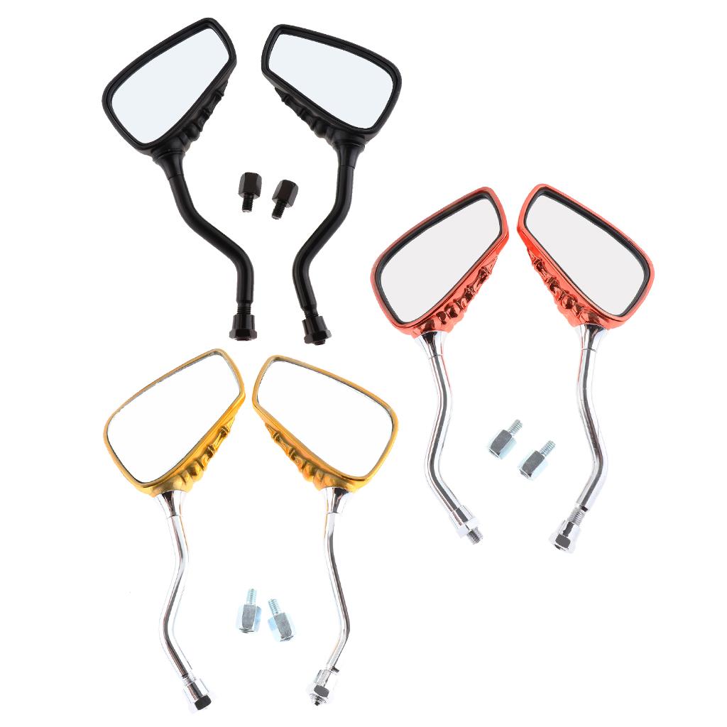 Universal Motorcycle Skull Hand Rearview Side Mirrors Adjustable Orange