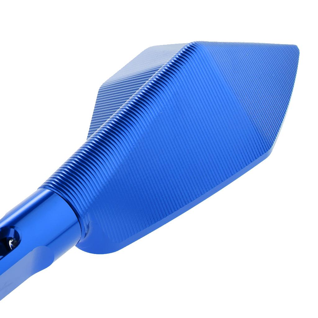 Motorcycle Bar End Mirrors Rear View CNC for Dirt Bike, Street Bike Blue