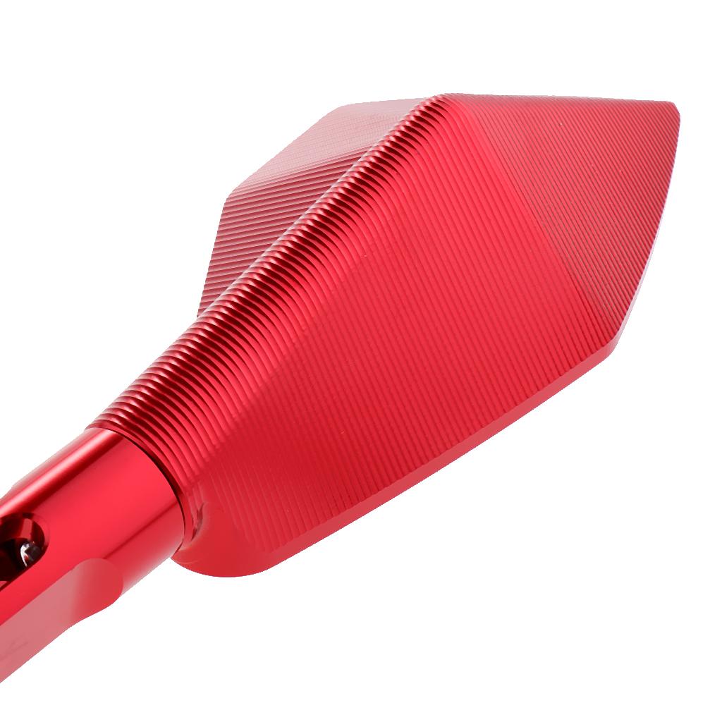 Motorcycle Bar End Mirrors Rear View CNC for Dirt Bike, Street Bike Red